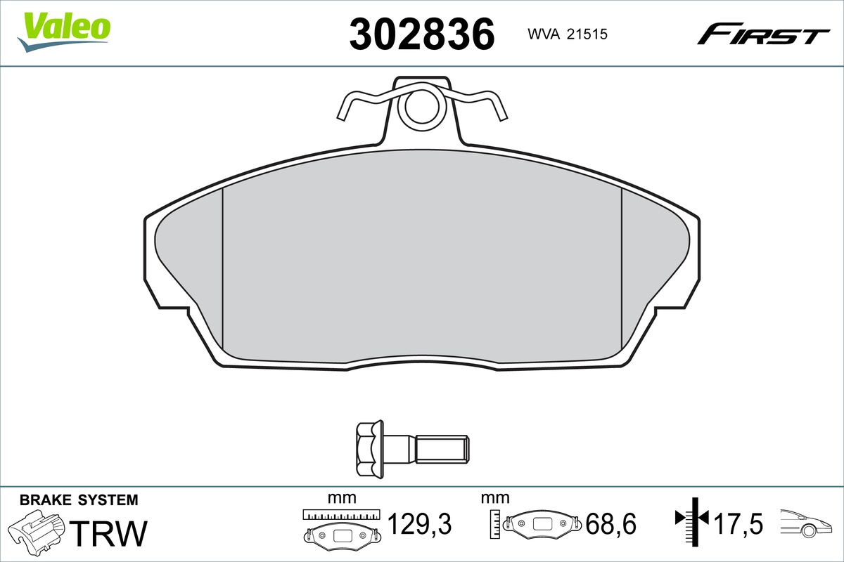 VALEO Fékbetét, mind 302836_VALEO